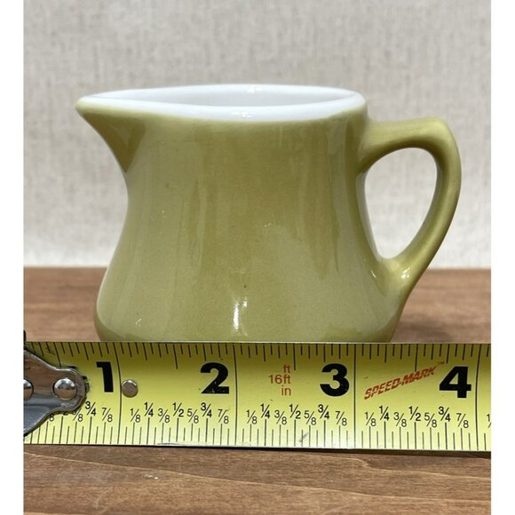 Vintage Homer Laughlin Best China Olive Green Creamer Has Chip On Base 3 Inch - Picture 3 of 9